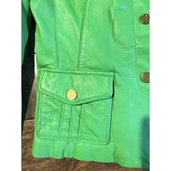 TORY BURCH Leather Jacket Size 8